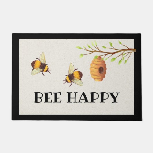 Bee Happy Dedoor Mat (Voorkant)