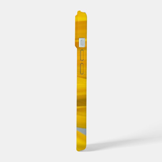 Bee Happy: Een zonnebloem-macrofoto iPhone 15 Case (Linkerkant)