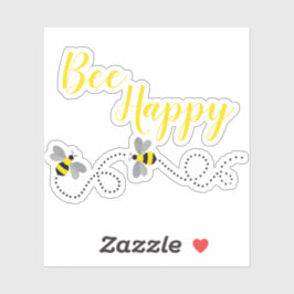 Bee Happy | Eigen vinylsticker Sticker