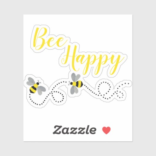 Bee Happy | Eigen vinylsticker Sticker (Vel)
