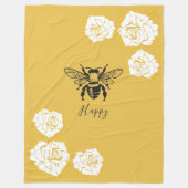 Bee Happy Fleece Blanket Deken (Voorkant)