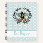 Bee Happy Floral Notitieboek (Voorkant)