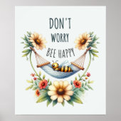 Bee Happy Floral Retreat Design Poster (Voorkant)