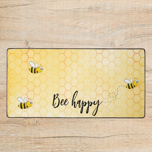 Bee happy gele honingraat bureaumat