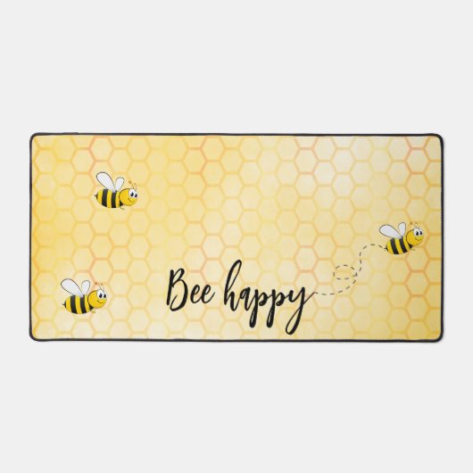 Bee happy gele honingraat bureaumat (Voorkant)