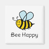 Bee Happy grappige bijenteelt magneet (Voorkant)