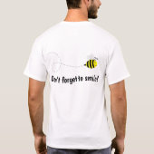 "Bee Happy" Happy Bee-glimlach T-Shirt (Achterkant)