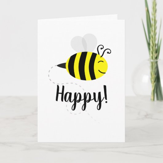 "Bee Happy" Happy bee-Kaart Kaart (Voorkant)