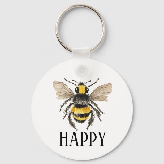 Bee Happy Honey Bee Sleutelhanger (Voorkant)