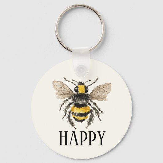 Bee Happy Honey Bee Sleutelhanger (Achterkant)