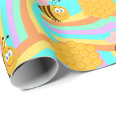 Bee Happy Honeycomb Cadeaupapier (Rol Hoek)