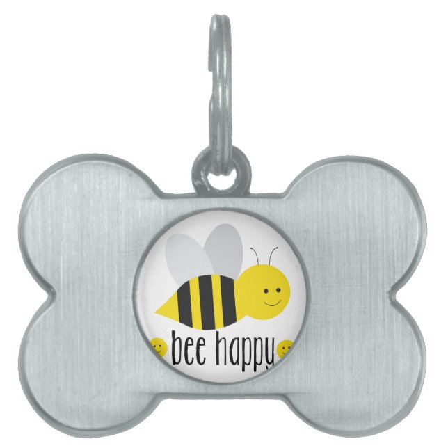 Bee Happy Huisdieren Naamplaatje (voorkant)