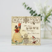 Bee Happy  - Huwelijksuitnodiging Kaart (Staand voorkant)