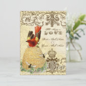 Bee Happy  - Huwelijksuitnodiging Kaart (Staand voorkant)