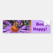 Bee Happy Inspirational Nature  Bumpersticker (Voorkant)