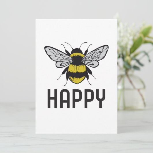 Bee Happy Kaart (Staand voorkant)