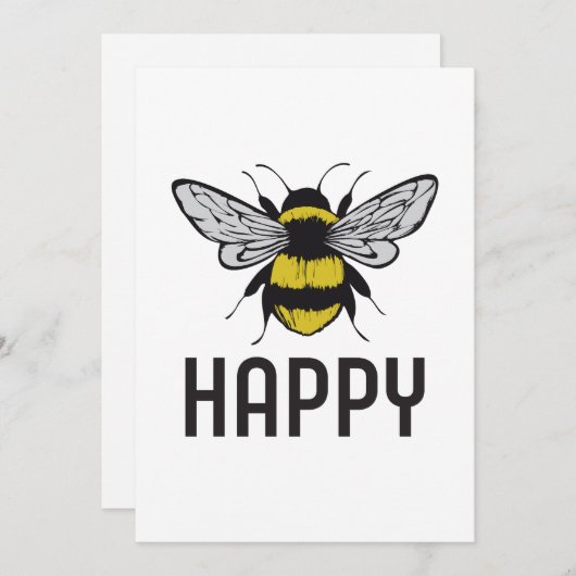 Bee Happy Kaart (Voorkant / Achterkant)