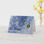 Bee Happy Kaart (Gele Bloem)