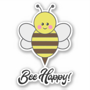 Bee Happy Kawaii Bee Buzz Cute Bumblebee citaat Sticker