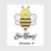 Bee Happy Kawaii Bee Buzz Cute Bumblebee citaat Sticker (Vel)
