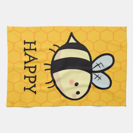 Bee Happy Kitchen Towel Theedoek (Horizontaal)