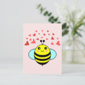 Bee Happy Love Heart Briefkaart (Staand voorkant)