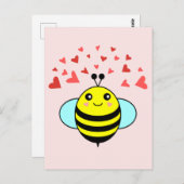 Bee Happy Love Heart Briefkaart (Voorkant / Achterkant)