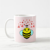 Bee Happy Love Heart Koffiemok (Links)