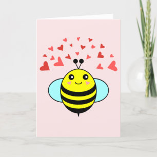 Bee Happy Love Heart Valentijnsdag Feestdagen Kaart