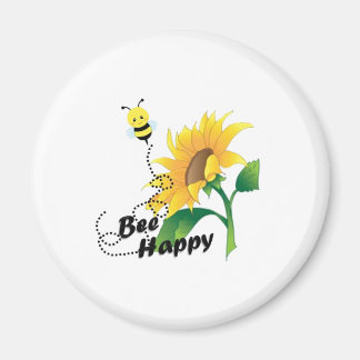 Bee Happy Magnet met Zonnebloem