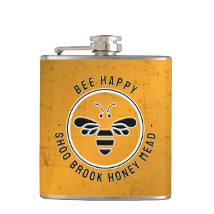 BEE HAPPY ME Distressed Copper Beekeeper Flask Heupfles