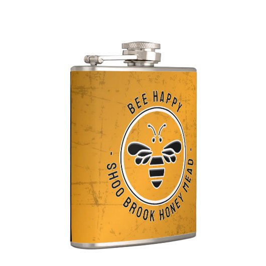 BEE HAPPY ME Distressed Copper Beekeeper Flask Heupfles (Rechts)