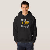 Bee Happy Mens Womens Kids Hoodie (Voorkant volledig)