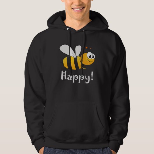 Bee Happy Mens Womens Kids Hoodie (Voorkant)