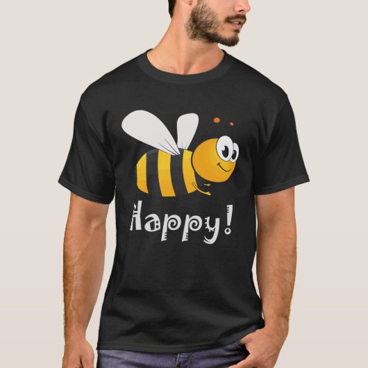 Bee Happy Mens Womens Kids T-shirt (Voorkant)