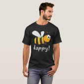 Bee Happy Mens Womens Kids T-shirt (Voorkant volledig)