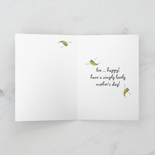 Bee Happy Moederdag Kaart (Binnen)