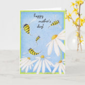 Bee Happy Moederdag Kaart (Gele Bloem)