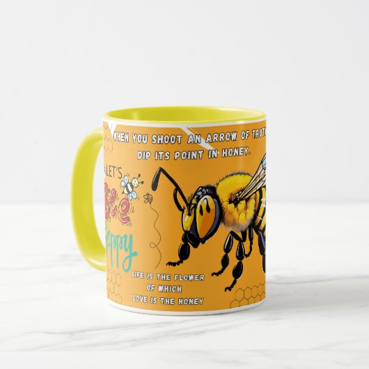 Bee happy mok (Voorkant links)
