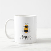 Bee Happy Monogram Koffiemok (Links)