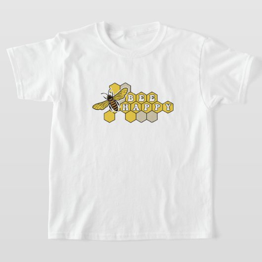 Bee Happy Natuur bestuiver: gele hommel bij T-shirt (Laagn)