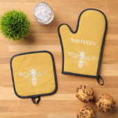 Bee Happy Ovenwant & Pannenlap Set (Top down)