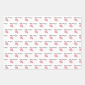 Bee Happy Pink Wildflower Inpakpapier Vel (Voorkant 3)