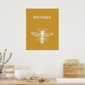 Bee Happy Poster (Keuken)