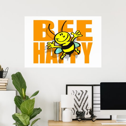 Bee Happy Poster (Thuiskantoor)