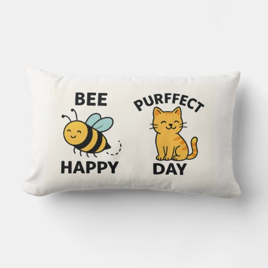 Bee Happy & Purfect Day Kussen (Voorkant)