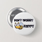 Bee Happy Ronde Button 5,7 Cm (Voorkant /achterkant)