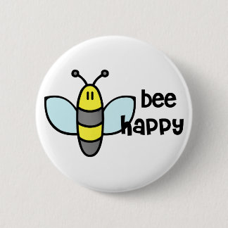 Bee Happy Ronde Button 5,7 Cm