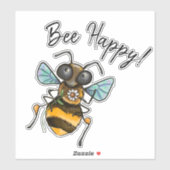 Bee Happy Schattig Honeybee Sticker (Vel)