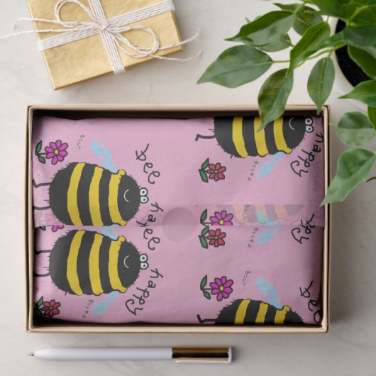 Bee Happy Schattige Bijenweefsel Papier (Geschenk)